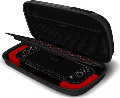 Çantë mbrojtëse për Nintendo Switch PDP Deluxe Bag, me guaskë të fortë, 14 slote për lojëra, gri/zezë