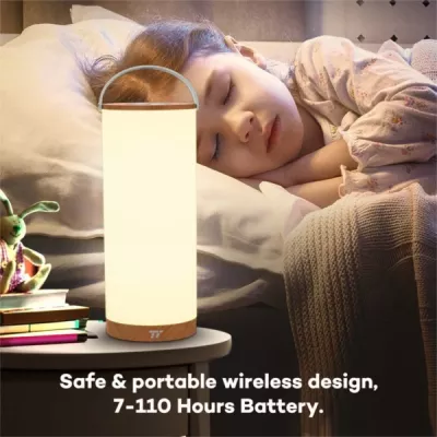 Lampë LED portative TaoTronics TT-DL23 4000mAh 300lm 360° 4000–4500K, bardhë/finisazh dru, set me kabllo Micro-USB