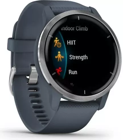 Smartwatch Garmin Venu 2, 45 mm, AMOLED, GPS, Blu/Argjend
