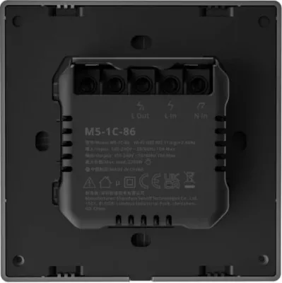 Ndërprerës muri smart Wi‑Fi SONOFF M5-1C-86, 1-kanal, standard EU 86, gri e errët
