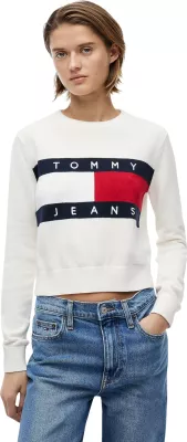 Xhemper për femra Tommy Hilfiger Jeans DW0DW22930, i bardhë