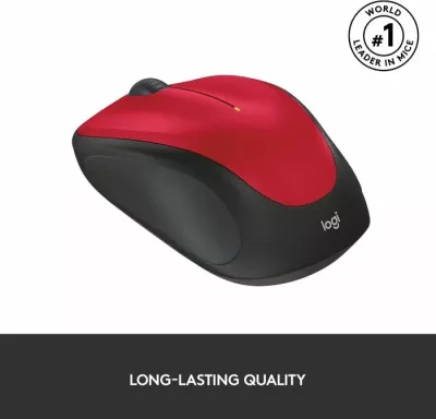 Maus wireless mini Logitech M235, optik, nano USB, 3 butona, e kuqe