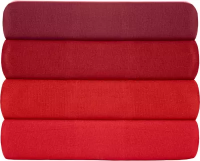 Çarçaf i kuq fitted ranforce dopio, L'essentiel, 140x190+30cm