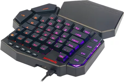 Tastierë gaming njëdorëshe mekanike Redragon K585 DITI, RGB, 42 taste, 7 makro, me kabllo USB, e zezë