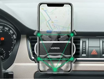 Mbajtëse telefoni për veturë, UGREEN 80871 Air Vent, 4.7-7.2", rrotullim 360°, e zezë, me kuti
