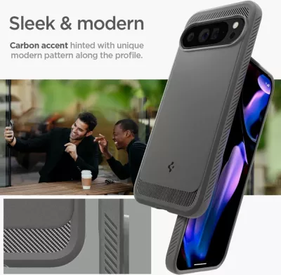 Mbështjellës Spigen Rugged Armor për Google Pixel 9 Pro XL, Gri