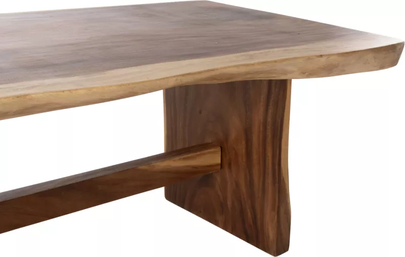 Tavolinë ngrënie ULYSES FH9888 dru suar i ngurtë natyral-9cm trashësi 160x90x78Hcm