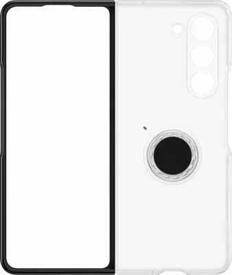 Mbështjellës silikoni Samsung Galaxy Z Fold 5 me mbajtëse gishti, Transparent