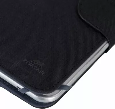 Mbështjellës për tablet RIVACASE 3312, universal 7", funksion stand, poliuretan/mikrofibër, i zi