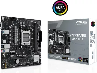 Pllakë amë ASUS PRIME A620M-K, AMD, Socket AM5, DDR5, 96 GB