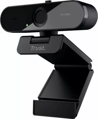 Webkamerë Trust TW-200 (24734) Full HD 1080p 30fps, USB, me mikrofon mono dhe kapak privatësie, e zezë