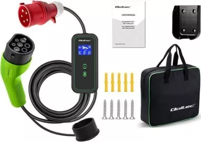 Karikues makinash elektrike Qoltec 2-në-1, Type 2, 7kW, 230V, CEE 3 PIN