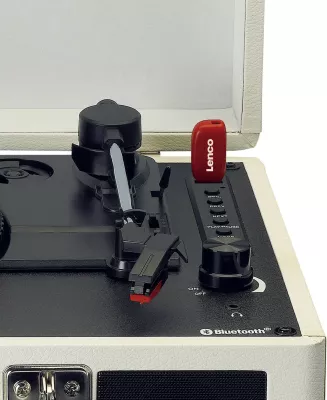 Gramafon Lenco TT-115, Bluetooth, 2 altoparlantë, USB, krem