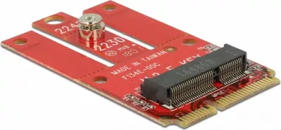 Adapter DeLOCK 63909 Mini PCIe në M.2 (2230/2242/3030/3042), full-height/half-size, i kuq
