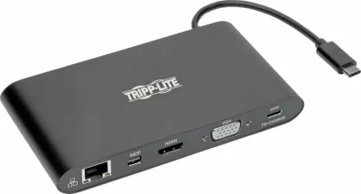 Dock USB-C Tripp Lite Dual Display 4K HDMI/mDP, VGA, Hub USB-A/C 3.2 Gen 1, LAN, PD Charging 100W, i zi