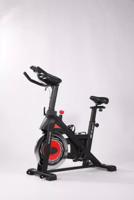 Biçikletë statike indoor ART.IS sport AS1 (AS8723), rrotë fluturimi 6 kg, Bluetooth Kinomap/Zwift, ngarkesë max 120 kg, e zezë/kuqe