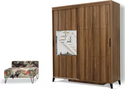 Dollap për dhomë gjumi, ngjyrë arre, Skye Decor Pasific Home Fuga 160