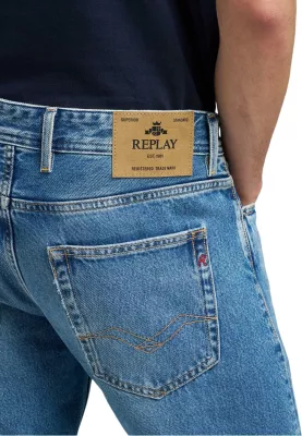 Xhinse slim për meshkuj Replay STRAIGHT MA972 .000.886 0C2, blu denim e çelët [Madhësia: W29 L32]