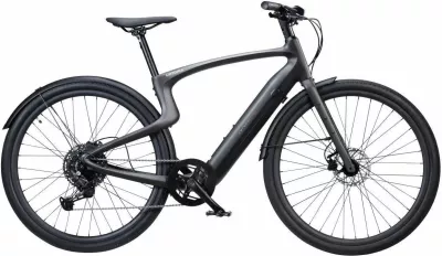 Biçikletë elektrike urbane Urtopia Carbon 1 Pro, L (180–195 cm), kornizë karbon, motor 250W, deri 130 km, e zezë