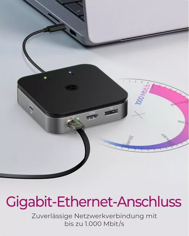 Docking station ICY BOX IB-DK8801-TB, USB4, 7 porte, 60W, anthracite