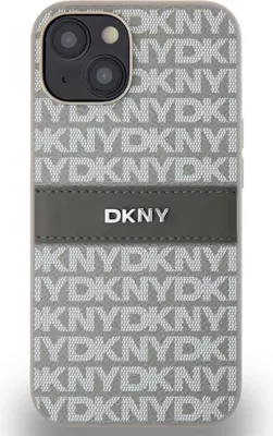 Mbështjellës DKNY Mono Stripe & Metal Logo për iPhone 15/14/13, 6.1", Bezhe