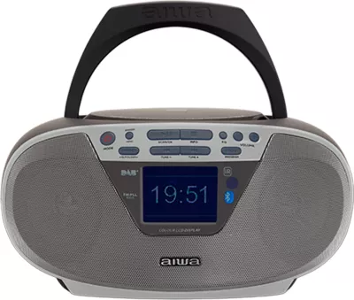 Boombox AIWA BBTU-500DAB/SL, CD/MP3, DAB+/FM, Bluetooth 5.0, USB 64 GB, gri/argjendtë, me telekomandë