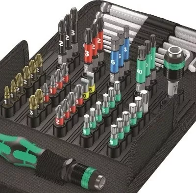 Set veglash Wera KK 100, 52 copë, kuti tekstili