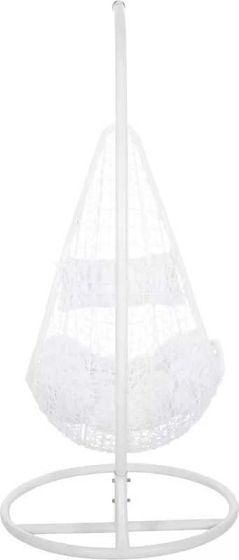 Fole varëse MILLIE FH5996.03 metal-sintetik ratan & jastëkë në të bardhë Φ95x195Hcm