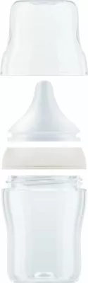 Biberon NUK Perfect Match 10743092 150 ml me biberon silikoni, indikator temperature, anti-kolik, transparent/bezhë, 1 copë