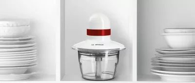 Procesor ushqimi Bosch MMRP1000, 0.8 L, Plastikë, Çelik inox, Kuq, Transparent, Bardhë