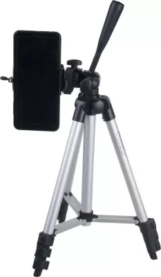 Stativ universal Maclean MC-164 për telefon, kamera, dritë unazore, 102 cm, i zi/argjendtë