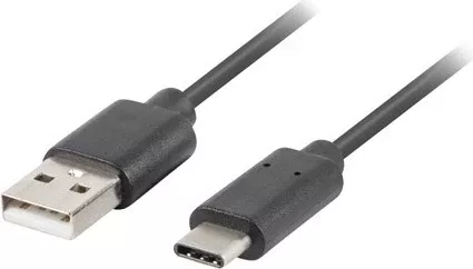 Kabllo Lanberg USB-A/C 2.0, 1.8m, e zezë