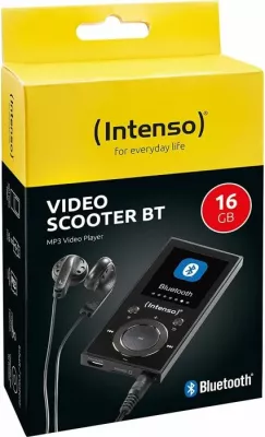player MP3/MP4 Intenso Video Scooter BT 16GB, Bluetooth 5.0, ekran 1.8\" LCD, i zi, set me microSD 16GB + kufje + kabllo USB