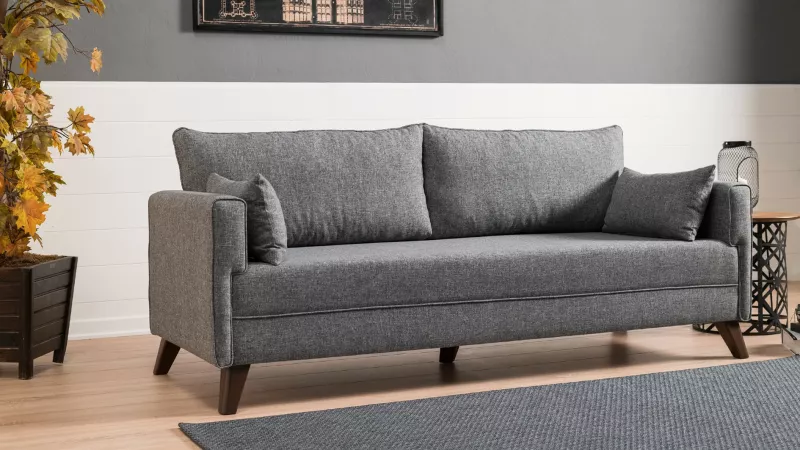 Divan treshe Atelier del Sofa, Bella, ngjyrë gri