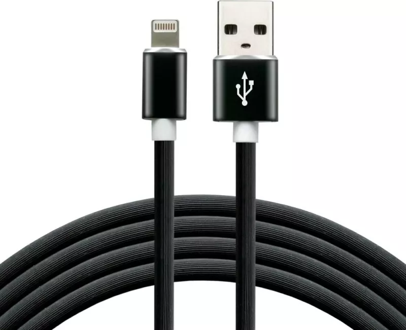 Kabllo karikuese everActive për Apple, Lightning, 2,4A, 1m, e zezë