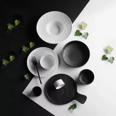 Tas i cekët Fine Dine Nordic 350ml Ø110mm, set 3 copë, i bardhë