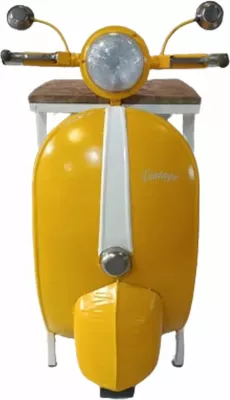 Tavolinë anësore Mini Vespa me rafte, e verdhë, e bardhë, natyrale, 61x45x88
