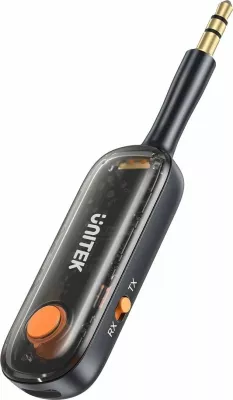 Adapter Bluetooth Unitek B1111A01, Bluetooth 5.3, 2-në-1 TX/RX, MiniJack 3.5mm, deri 10m, i zi