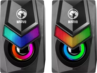Altoparlantë Marvo SG-118 2.0 RGB, USB/AUX, 2x3W, zi