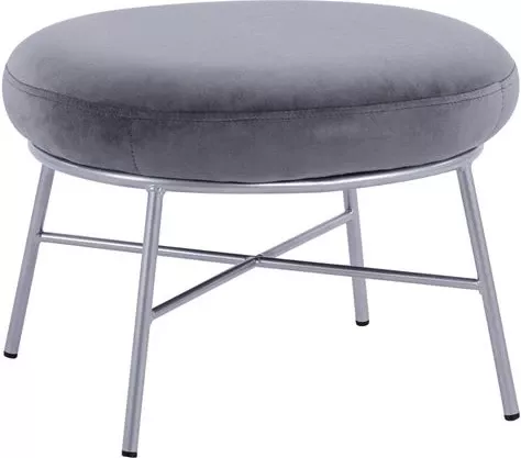 Karrige për bar me mbështetëse këmbësh Trudi FH8640.01 kadife gri me bazë argjendi 55x46x38 cm