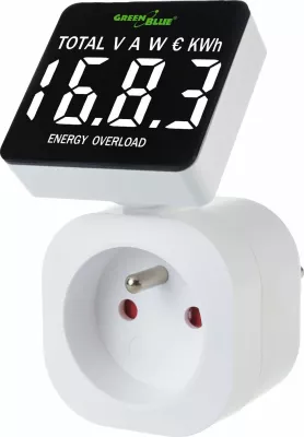Matës energjie (wattmetër) GreenBlue GB620 E, 16A, max 3680W, me memorie, i bardhë