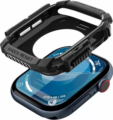 Mbështjellës Spigen Rugged Armor për Apple Watch 10, 46mm, i zi