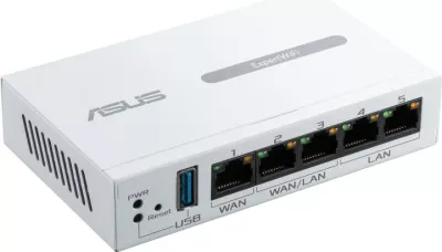 Router VPN biznesi Asus ExpertWiFi EBG15 (90IG08E0-MO3B00/90IG08E0MO3B00), Gigabit 1Gbps, 5x RJ45 me 2x WAN/LAN, USB si backup WAN, VLAN/VPN, AiMesh kompatibil, e bardhë