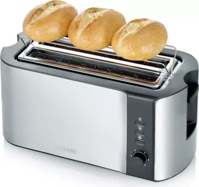 Toster, Severin, AT 2590, 4 feta, inox, argjendt e zi