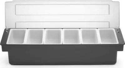 kuti për përbërës, Bar Up, 6 enë të heqshme, 480x150x100mm, kapak transparent, set 6 copësh