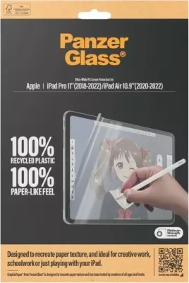 Folie mbrojtëse PanzerGlass GraphicPaper për iPad Pro 11" (2018/2020/2021/2022), për vizatim dhe shkrim, Transparent