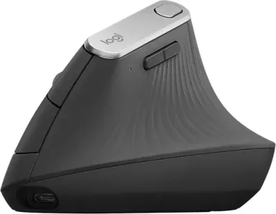 Maus ergonomik vertikal Logitech MX Vertical 4000 DPI, Bluetooth + Unifying, USB-C, i zi