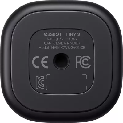 Webkamerë OBSBOT Tiny 3 4K, AI tracking, gimbal 2-aksësh, me remote dhe mikrofon (MIC Combo), e zezë