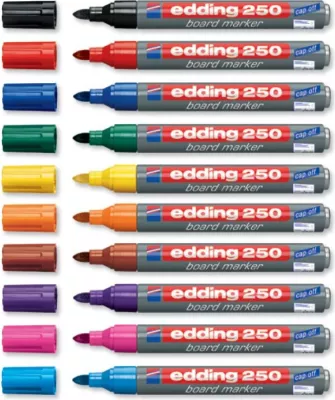 Marker whiteboard, Edding, 250 (4-250001/4250001), majë e rrumbullakët 1.5–3 mm, i rimbushëm, i zi