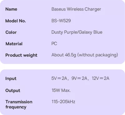 Karikues wireless Baseus Simple Mini3, MagSafe, Qi, 15W, vjollcë